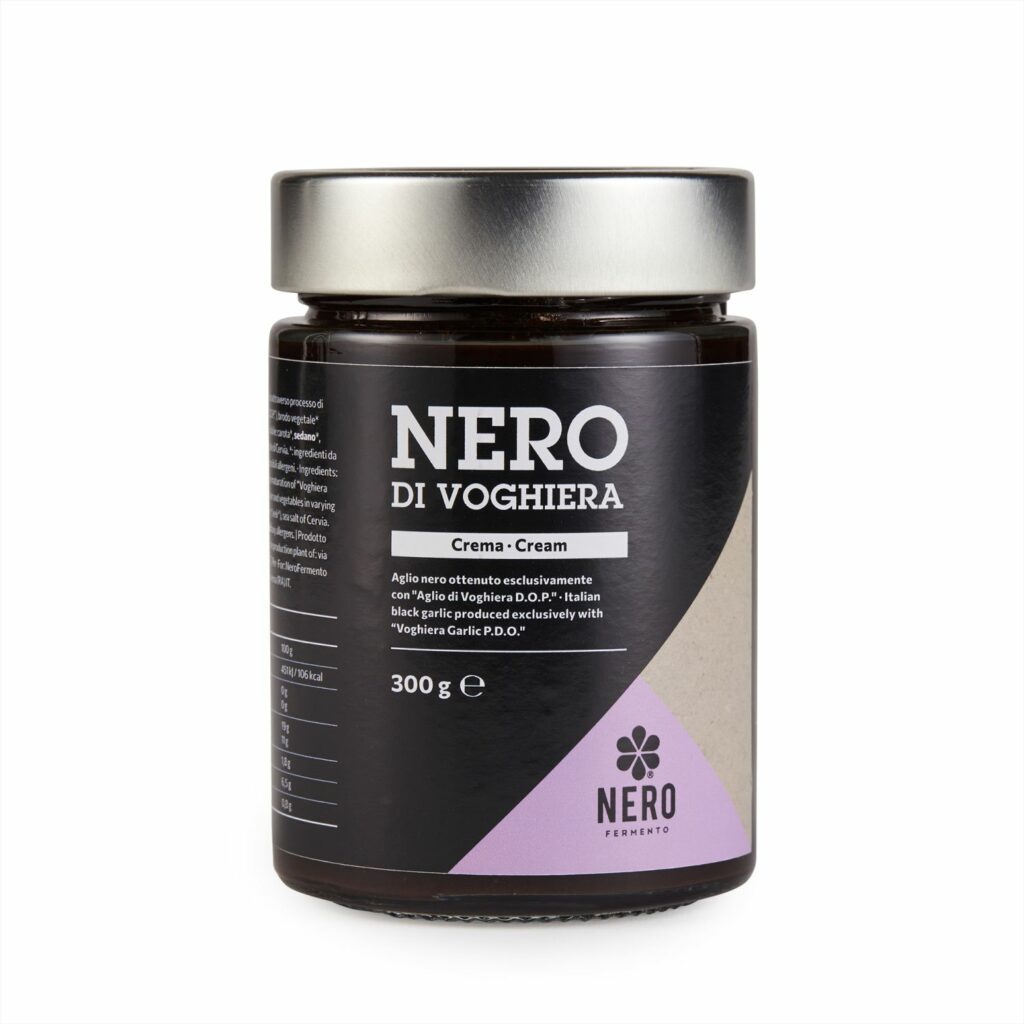 aglio nero di Voghiera crema 300g in barattolo di vetro