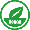Icona vegetariana verde con foglia.